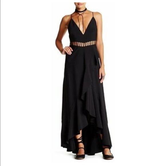 Black long dress with cut outs - Picture 1 of 4